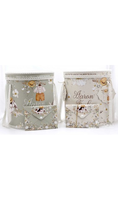Botanical trusou botez cu iepurii flori si crengute de salvie Rabbit Sage 23